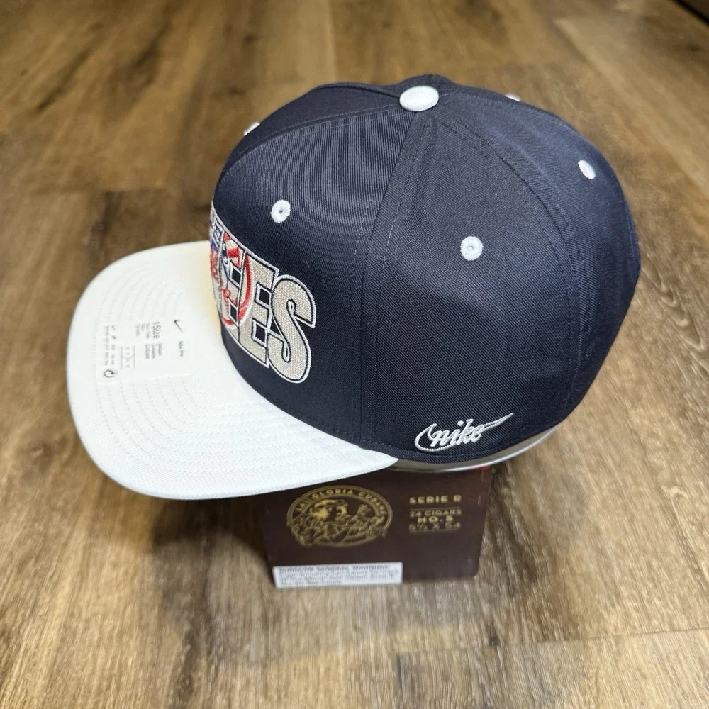 Nike New York‎ Yankees Hat Mens OS Navy Blue White Spellout Pro Snapback MLB Cap